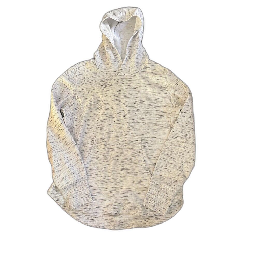 Tek Gear White and Gray Heathered Ultrasoft Fleece Hooded Sweatshirt L